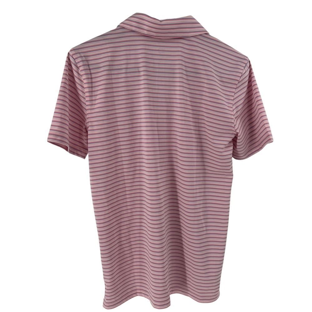 Southern Tide Mens XL Pink Blue Striped Performance Golf Polo Shirt Skipjack - Picture 4 of 8